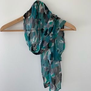 Sheer scarf - blue and green